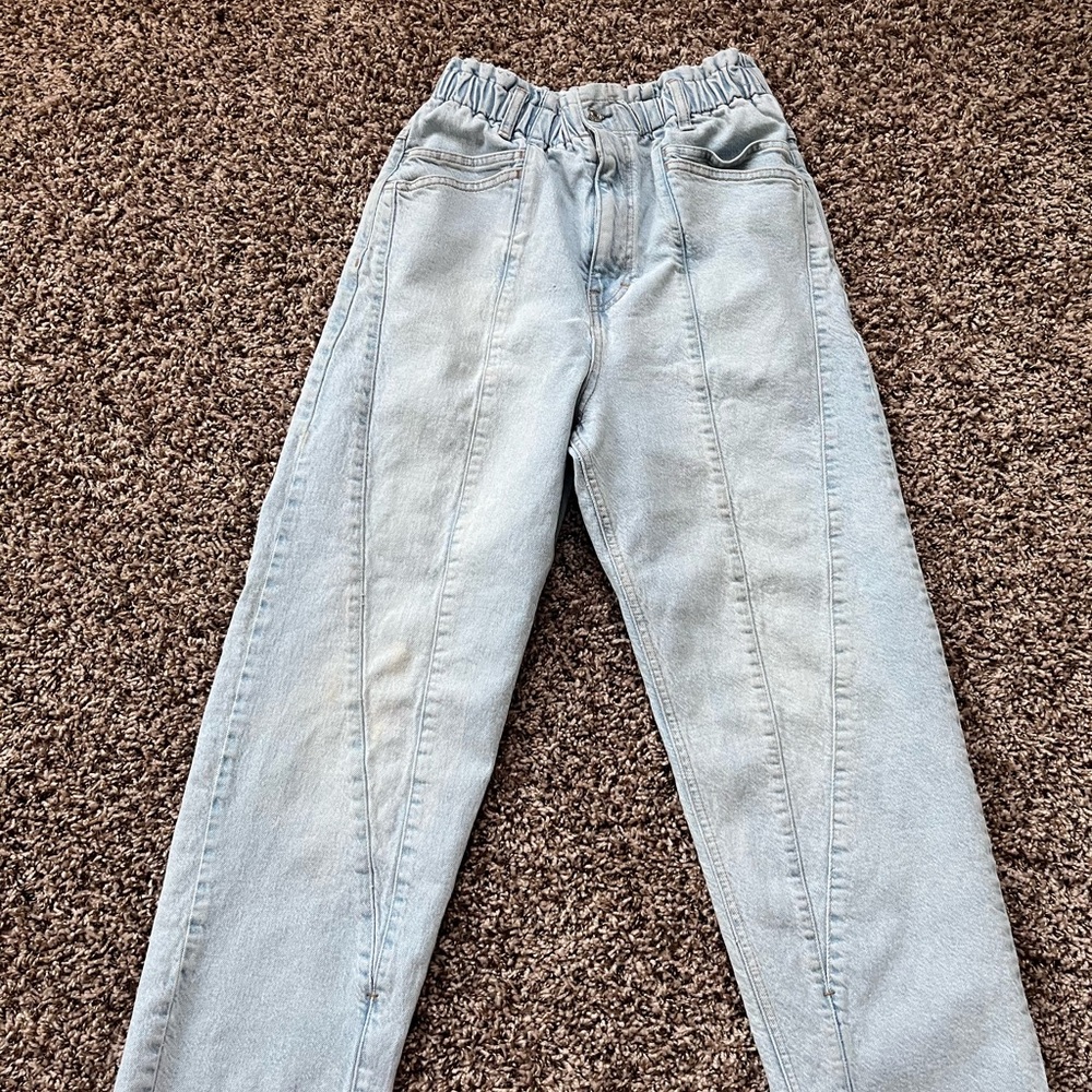 Light Wash Paper Bag Jeans We the Free